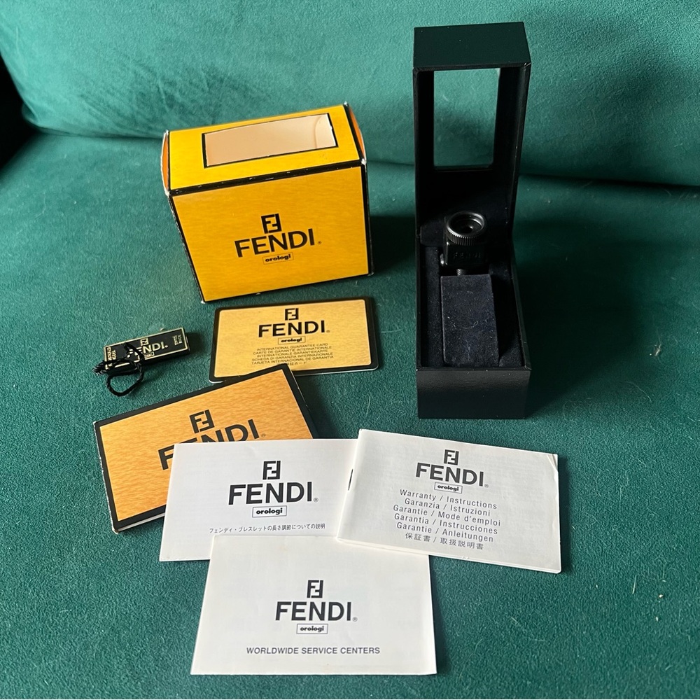FENDI Watch Box + Outer Box 3.75x2.80x2.10 inches + Empty Certificate